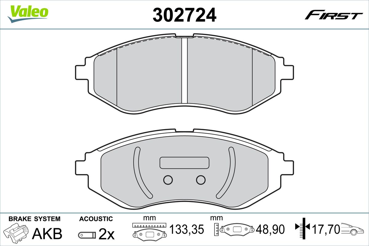 VALEO Fékbetét, mind 302724_VALEO